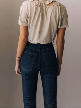 imogene + willie elizabeth high rise dark indigo denim